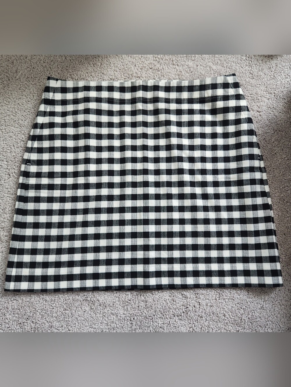 LOFT Black and White Gingham Skirt